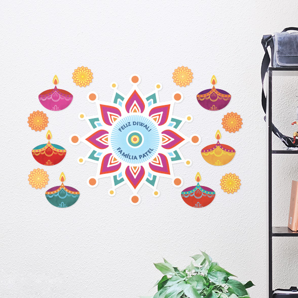Adesivo de Parede Personalizado de Diwali